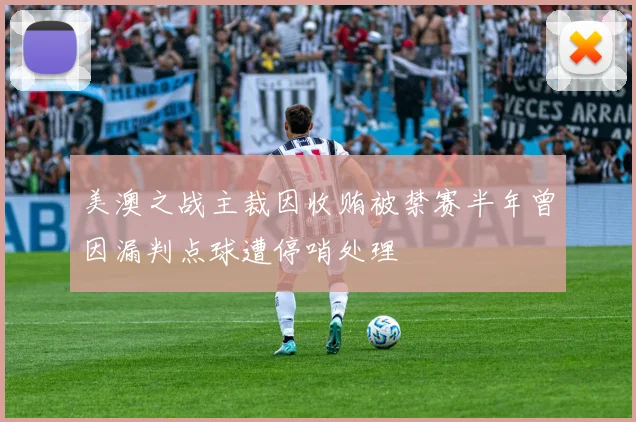 美澳之战主裁因收贿被禁赛半年曾因漏判点球遭停哨处理
